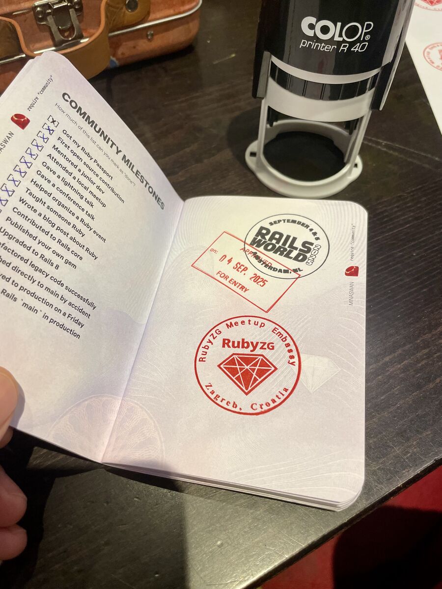 Ruby ZG stamp